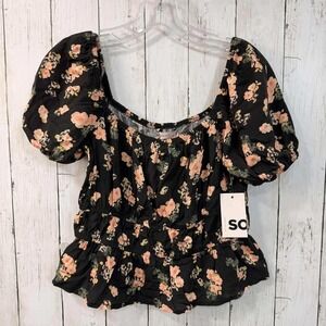 Sonoma Goods For Life Women's NWT Floral‎ Print Peplum Top Size M